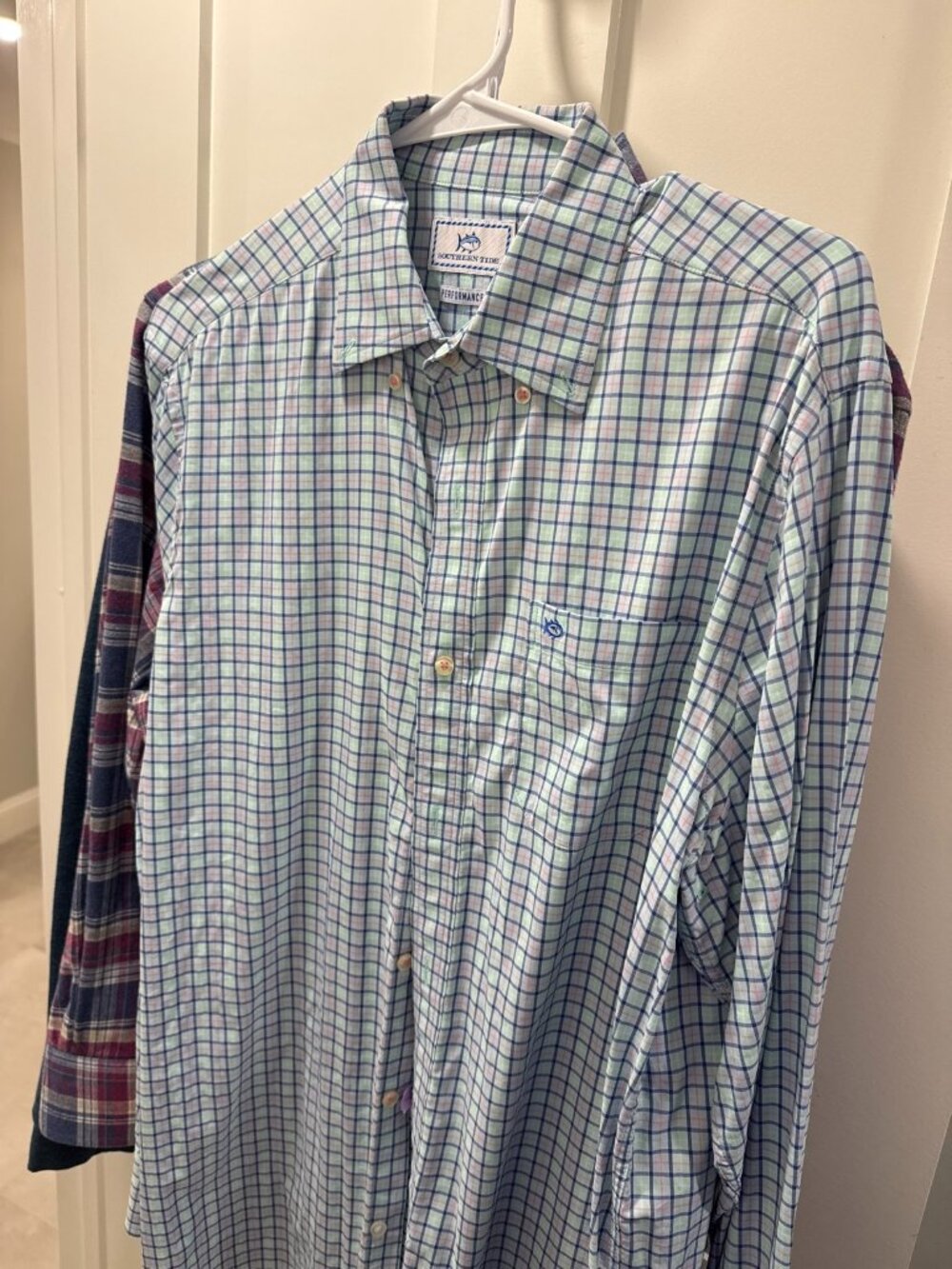 Southern Tide Performance Plaid Button Down Shirt Mens Medium